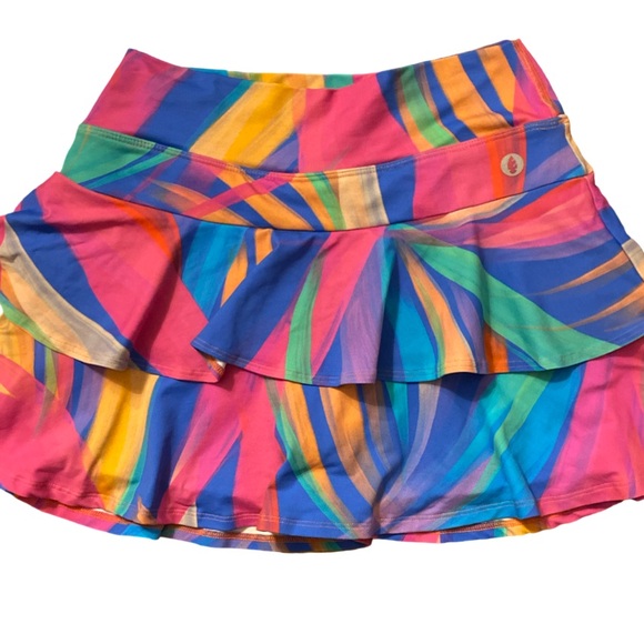 Donajo Colorful Striped Skort-M (1.5 ) pink blue green , poly spandex - Picture 2 of 5